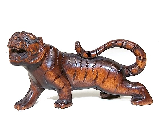 японская нецке ТИГР, кипарис, 1930-50-е гг.