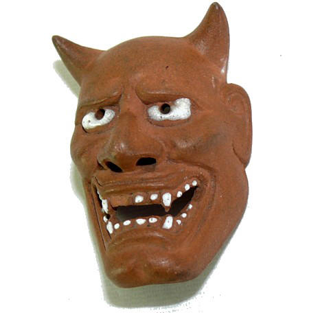 японская антикварная нэцкэ из керамики МАСКА, 1920-е гг.