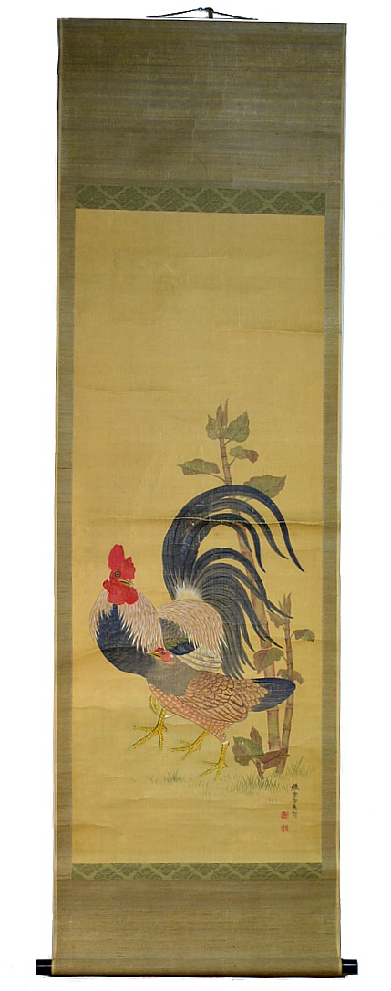 старинный японский рисунок на свитке, 1850-60-е гг.