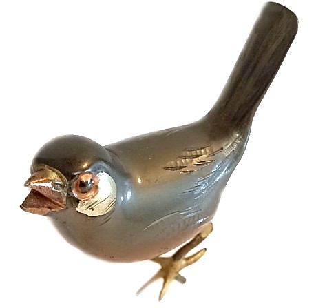 японская бронзовая статуэтка Птичка, деталь, 1930-50-е гг.