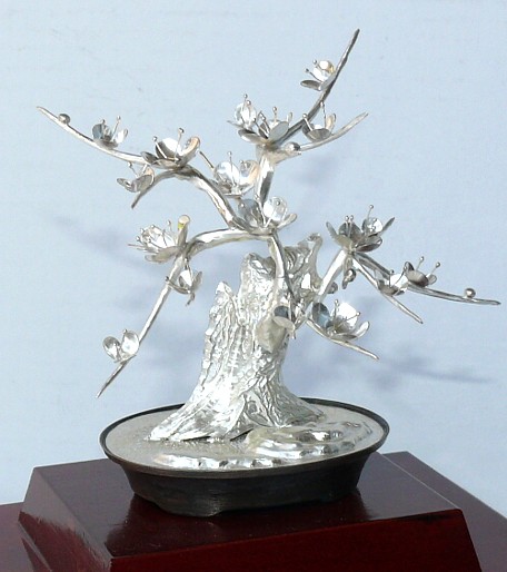 интерьерная композиция из серебра Цветущая Слива, 1960-е гг.