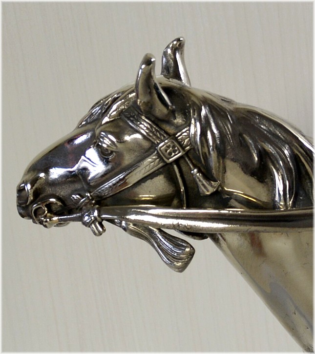 японская серебрянная скульптура Самурайская Лошадь, 1900-е гг.