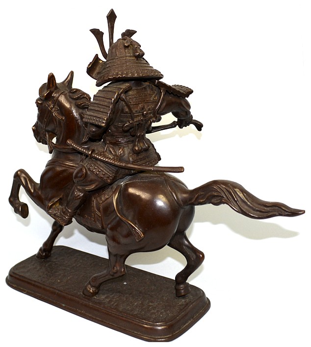 японский антиквариат: бронзовая фигура самурая, 1930-50-е гг.