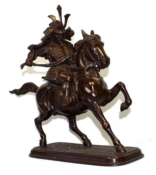 японский антиквариат: бронзовая фигура самурая, 1930-50-е гг.