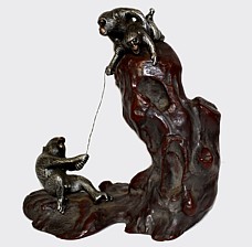три обезьяны, японская бронзовая композиция, 1900-е гг.