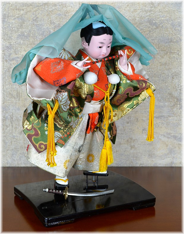 Минамото-но Ёсицунэ японская антикварная кукла