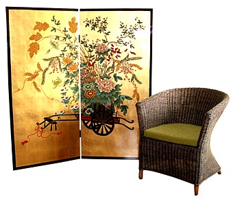 японская  ширма с авторской росписью, 1900-е гг. Интериа Японика, интернет-магазин японского искусства