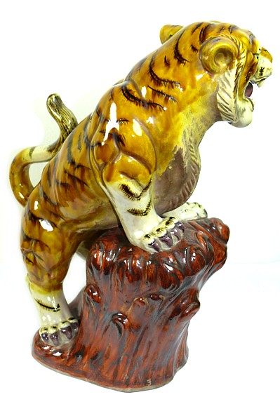 ТИГР, японская старинная фарфоровая статуэтка