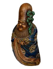 японская антикварная фарфоровая статуэтка Фукурокудзю, одного из Семи Богов Счастья, 1830-е гг.