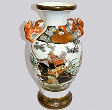 японская антикварная ваза с самурайской сценой, 1880-е гг.