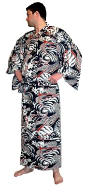 мужская одежда для дома: японская юката (кимоно) из хлопка