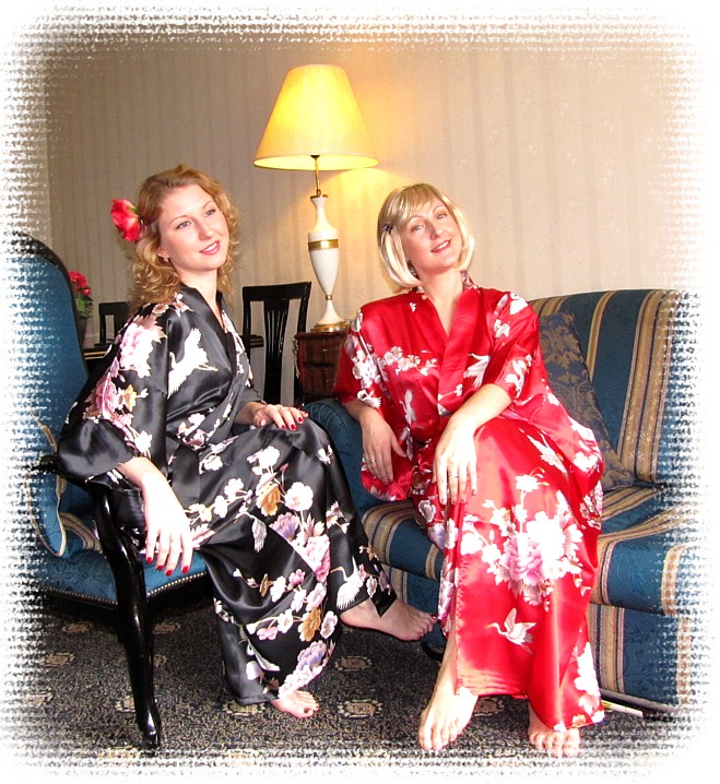 шелковое японское кимоно - стильная одежда для дома и на отдыхе