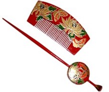 японский набор для украшения прически: гребень и шпилька