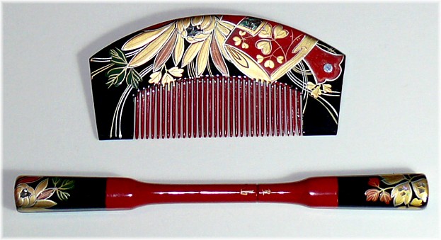 японский антикварный гребень и заколка для украшения прически, 1850-е гг. 