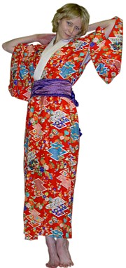 японское старинное женское кимоно