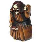 японская антикварная нэцкэ из слоновой кости в виде актера театра НО