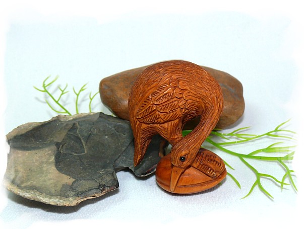 японская нецка Цапля, 1930-е гг.