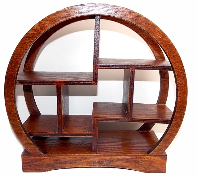 японская круглая полка для коллекции нэцкэ