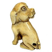 японская антикварная нецке из слоновой кости Собачка