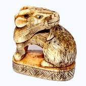 японская антикварная нэцкэ из слоновой кости Баран, эпоха Эдо