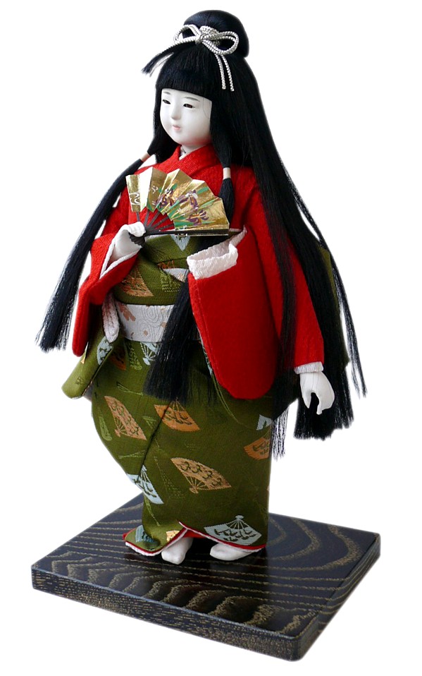 девочка-танцовщица с веером, старинная японская кукла, 1930-е гг