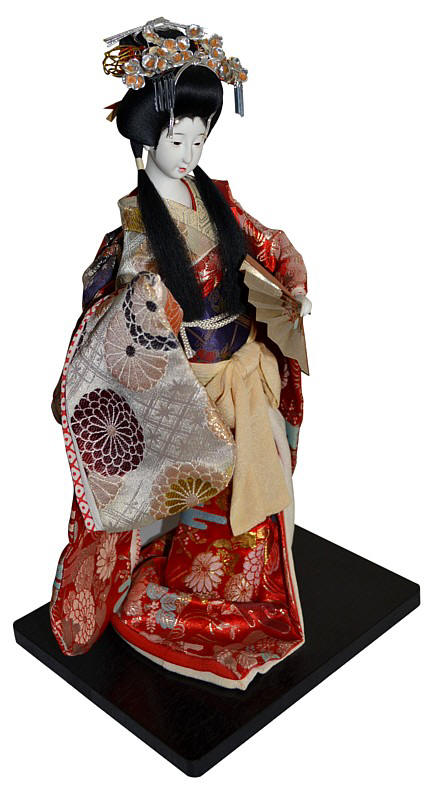 японская старинная кукла Принцесса с веером, 1920-е гг.