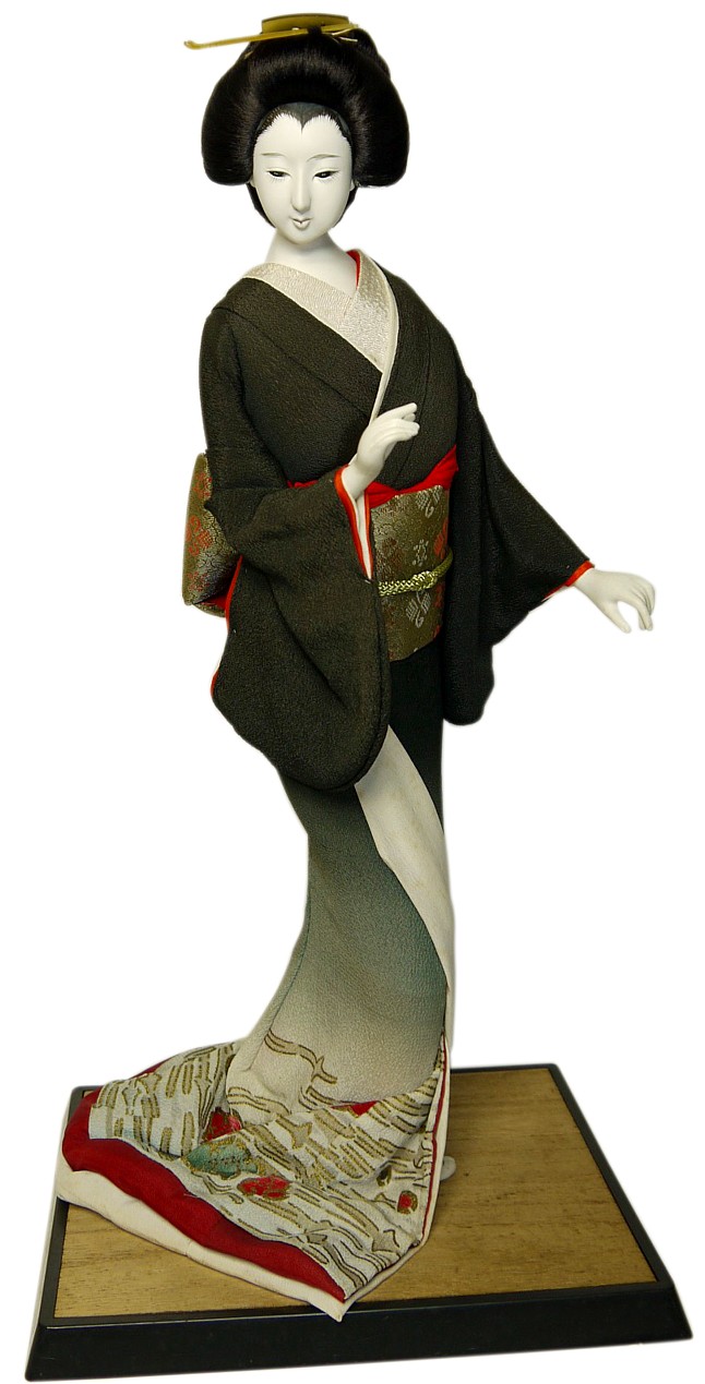 японская старинная кукла в кимоно, 1920-е гг.