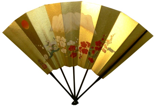 японский интерьерный веер с авторским рисунком