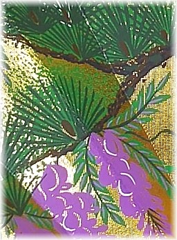 деталь рисунка на японском интерьерном веере