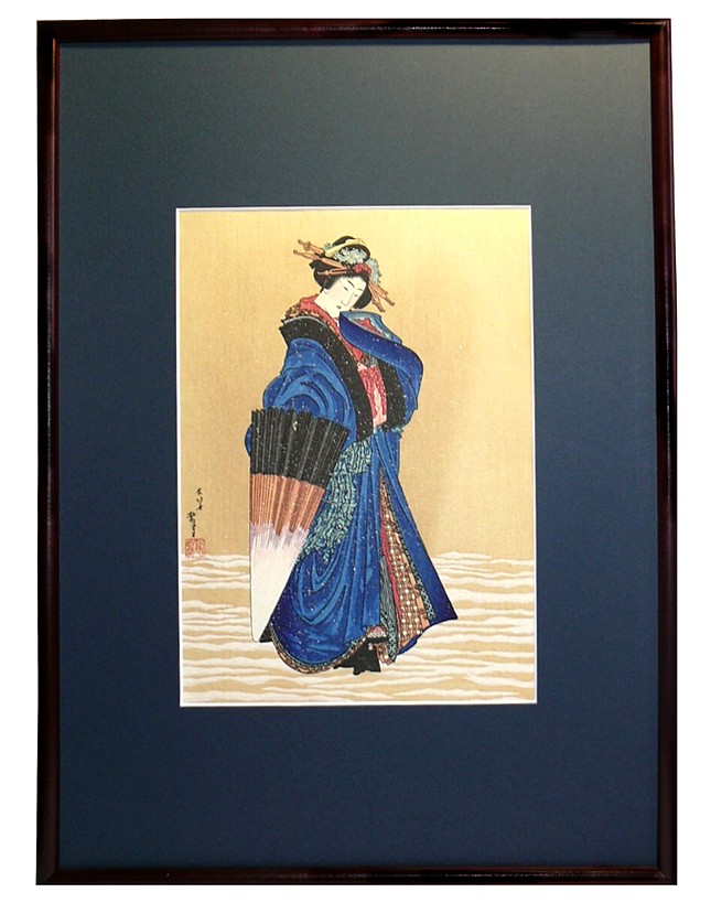 японская гравюра укиё-э в раме