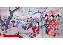 японская страинная гравюра укиё-э, 1894 г., эпоха Мэйдзи