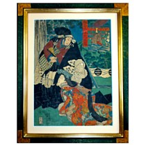 японская старинная гравюра-укие-э эпохи Эдо