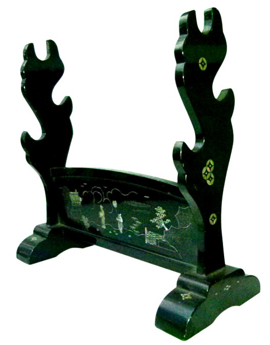 японская антикварная подставка для трех самурайских мечей