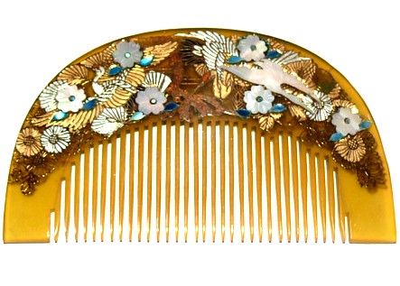 японский инкрустированный гребень