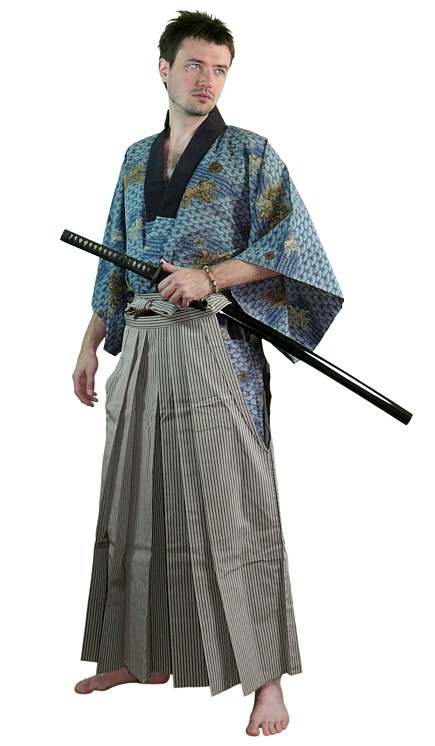 хакама светло-серые в полоску